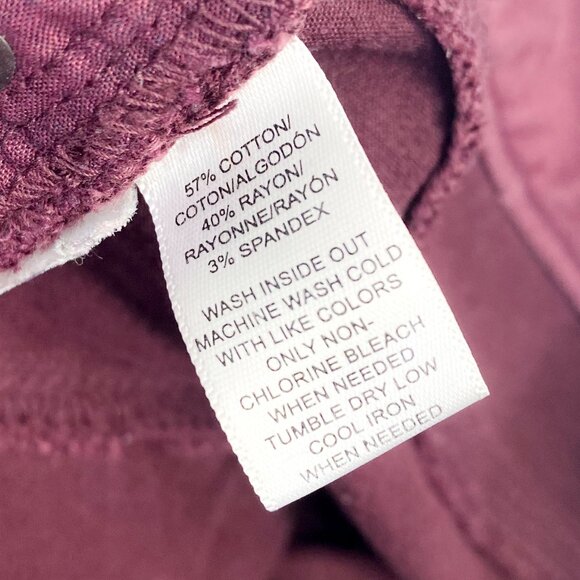 Women's Ann Taylor LOFT Wine Red Straight Leg Pants Ladies Maroon Leggings - Picture 9 of 10